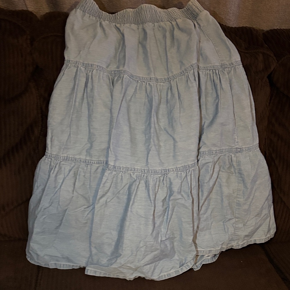 Cat & Jack Soft Blue Tiered Midi Skirt
